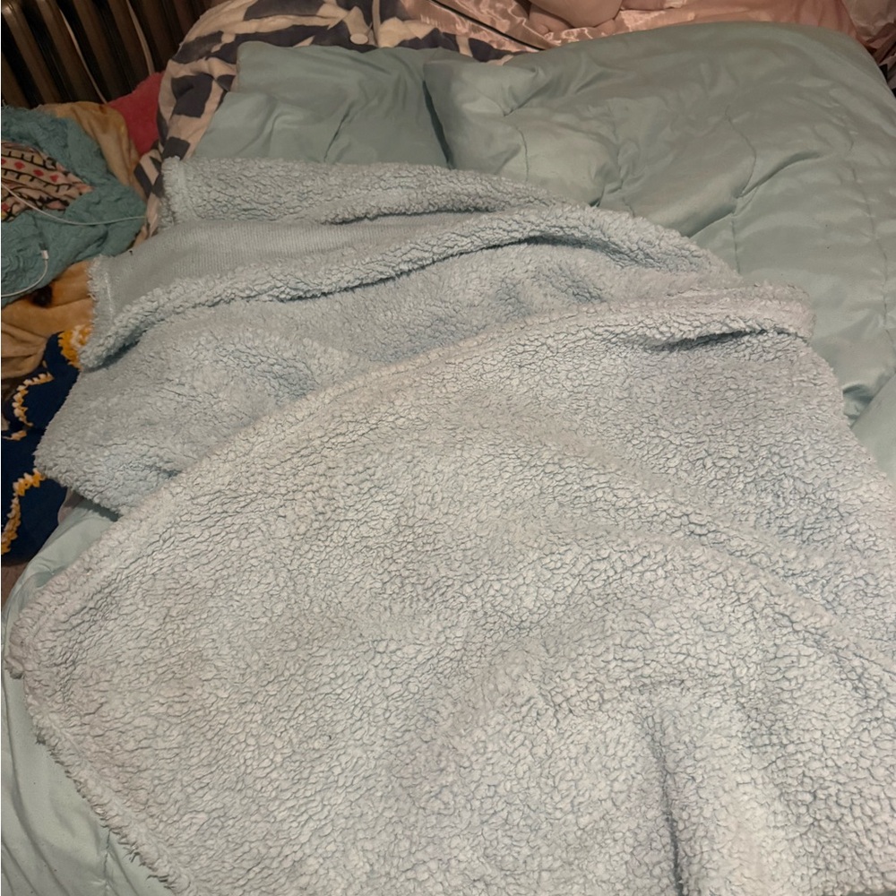 Target Light Blue Sherpa Throw Blanket
